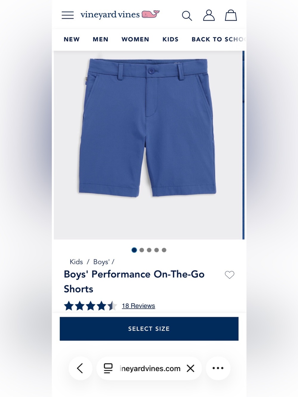 Vineyard Vines Boys Performance On-The-Go Shorts - Royal Blue, EUC, size 12